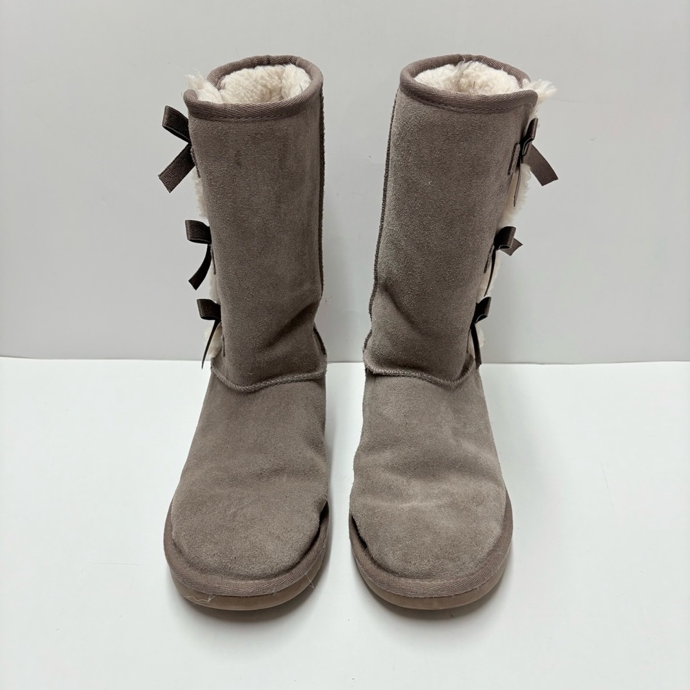 Ugg Koolabura Victoria Tan Suede Boots With Bows Tan Sz 5 - Picture 2 of 7